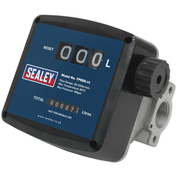 3 Digit Diesel & Fluid Flow Meter - 20L to 120L Per Minute - Nutating Disc Meter Loops