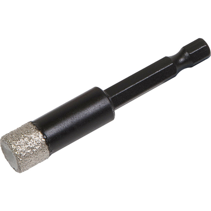12mm Vacuum Brazed Diamond Drill Bit - Hex Shank - Suitable For Use With Drills Loops