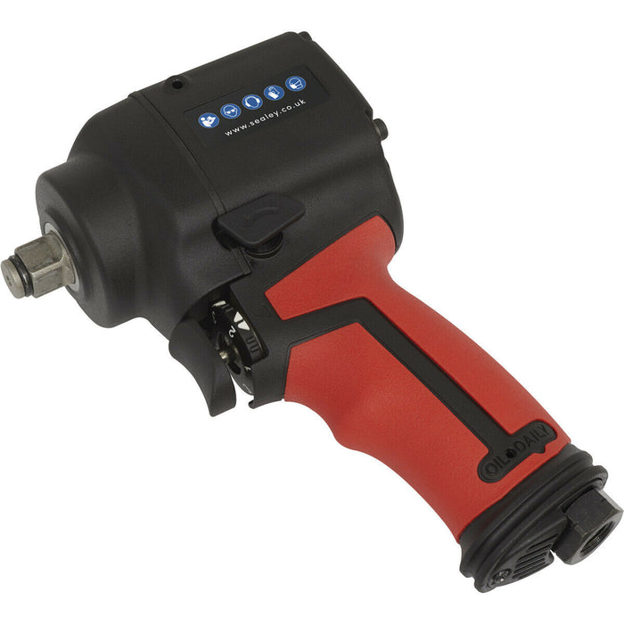 Stubby Air Impact Wrench - 1/2 Inch Sq Drive - Twin Hammer - 3-Speed Selector Loops