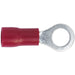 100 PACK Easy-Entry Ring Terminal - 5.3mm Diameter - 22 to 18 AWG Cable - Red Loops