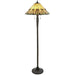 1.6m Tiffany Twin Floor Lamp Dark Bronze & Amber Stained Glass Shade i00017 Loops