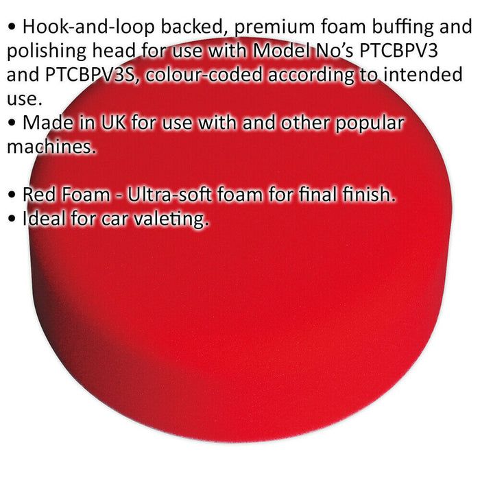 Buffing & Polishing Foam Head - 150 x 50mm - Hook-and-Loop - Ultra Soft Loops