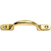 Sash Window Bow Shaped Lift Handle 158 x 12mm 30mm Proj Polished Brass Loops