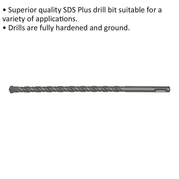 12 x 260mm SDS Plus Drill Bit - Fully Hardened & Ground - Smooth Drilling Loops