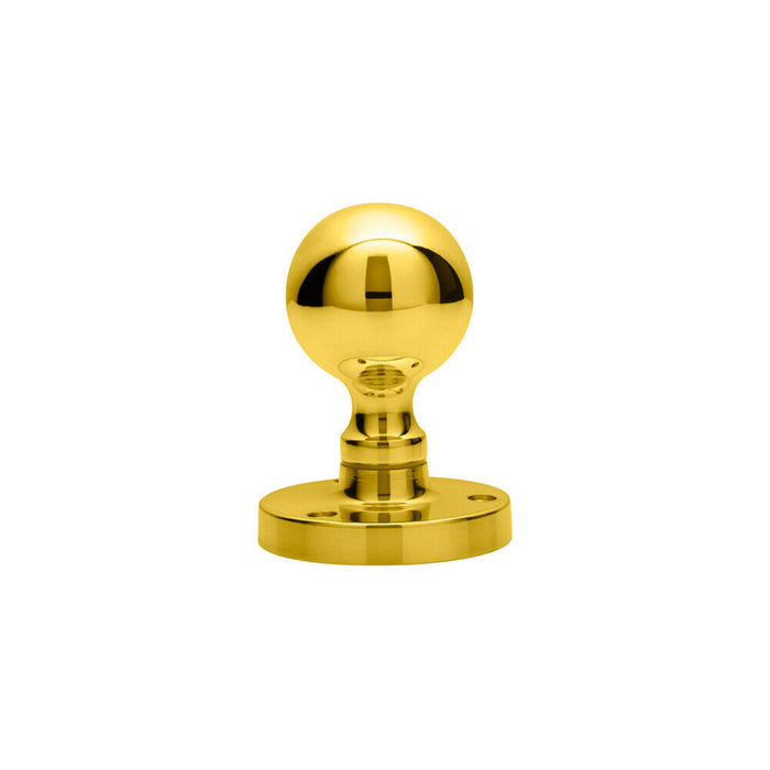 PAIR Solid Ball Mortice Door Knob 45mm Diameter Polished Brass Door Handle Loops