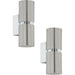 2 PACK Wall Light Colour Satin Nickel Chrome Plated Round Shades GU10 3.3W Inc Loops