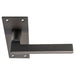 4x PAIR Straight Bar Handle on Slim Latch Backplate 150 x 50mm Matt Bronze Loops