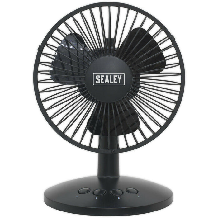 6 Inch Oscillating USB Desk Fan - 3 Speed Settings - Personal Desktop Cooler Loops