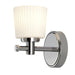 IP44 Wall Light Round Opaque Ridged Glass Polished Chrome LED G9 3.5W Loops