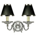Luxury Flemish Twin Wall Light Bright Nickel Black Shade Traditional Lamp Holder Loops