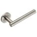 2x Straight Round Bar Handle on Round Rose Concealed Fix Satin Stainless Steel Loops