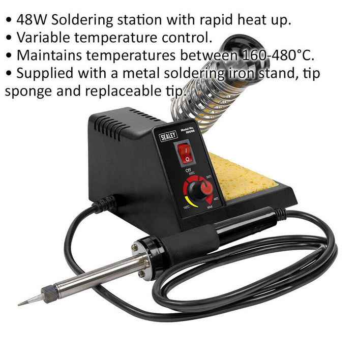 48W Electric Soldering Station / Solder Iron - 160 to 480°C Temperature Control Loops