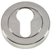 50mm Euro Profile Round Escutcheon Concealed Fix Polished Nickel Keyhole Cover Loops