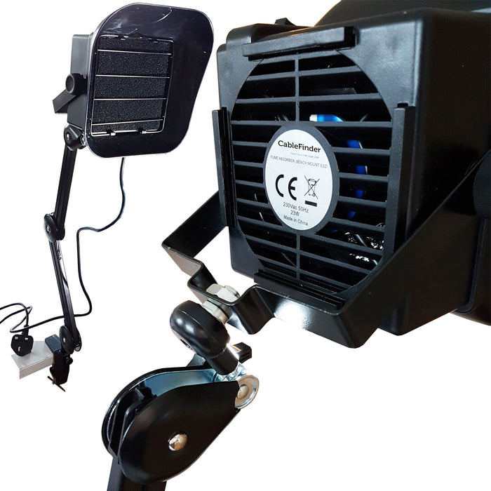 Bench/Desk Mount Solder Smoke Fume Extractor Fan Filter Soldering Iron Absorber Loops