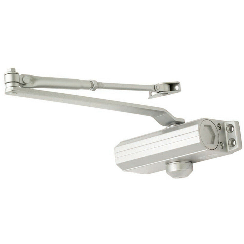Fixed Power Overhead Door Closer 180 Degree Opening 60kg Doors Silver Loops