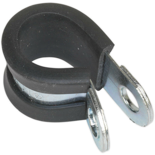 25 PACK Rubber Lined P-Clip - Zinc Plated - 13mm Diameter - Pipe Hose Cable Clip Loops
