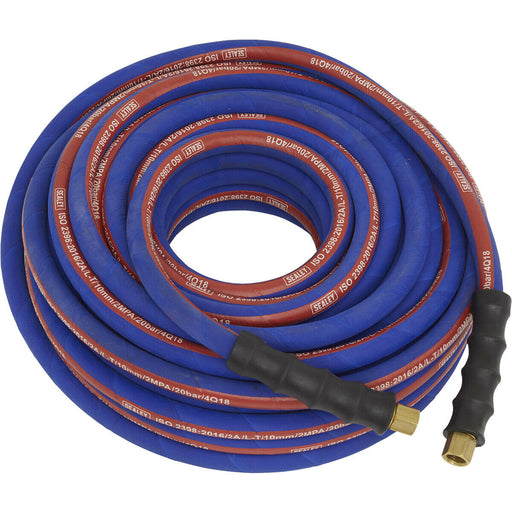 Extra Heavy Duty Air Hose with 1/4 Inch BSP Unions - 20 Metre Length - 8mm Bore Loops