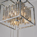 Hanging Ceiling Pendant Light Chrome & Crystal Gorgeous Modern Square Box Shade Loops