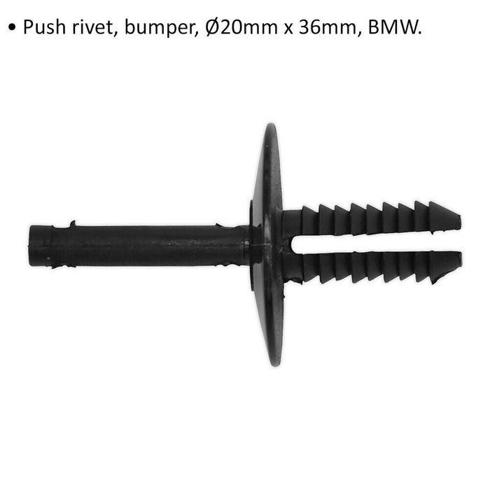 20 PK Bumper Push Rivet Trim Clip - 20mm x 36mm - Suitable for BMW Vehicles Loops