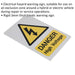 Plastic High Voltage Vehicle Warning Sign - Suction Cups on Base - Double Sided Loops