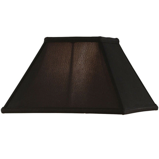 12" Inch Square Tapered Lamp Shade Black Faux Silk Fabric Cover Modern Elegant Loops