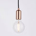 Hanging Ceiling Pendant Light & Rose Kit Gloss Copper Industrial Adjustable Lamp Loops