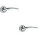 2x PAIR Arched Tapered Bar Handle on Round Rose Concealed Fix Polished Chrome Loops