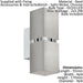 2 PACK Wall Light Colour Satin Nickel Chrome Square Shades GU10 2x3.3W Included Loops