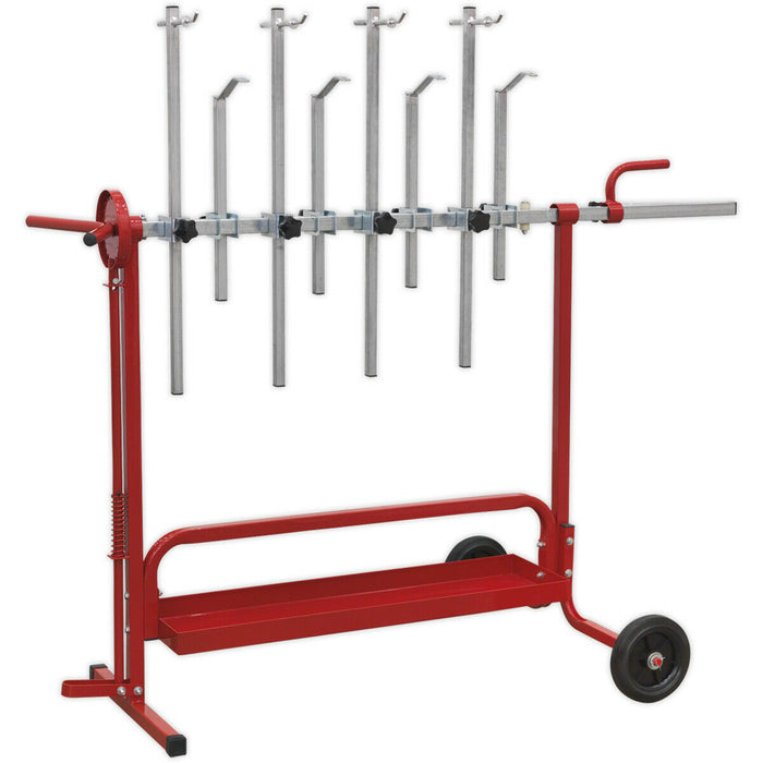 Rotating Universal Panel Stand - 90kg Weight Limit - Tool Storage Tray Loops