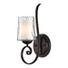 Wall Light Opal Etched & Clear Glass Elegant Metalwork Dark Cherry LED E14 60W Loops