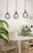 Hanging Ceiling Pendant Light Black Cage & Wood 3x E27 Bulb Kitchen Feature Loops