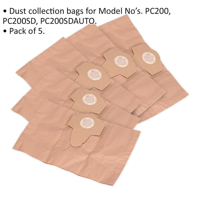 5 PACK Dust Collection Bags Suitable For ys06003 1250W Wet & Dry Vacuum Cleaner Loops