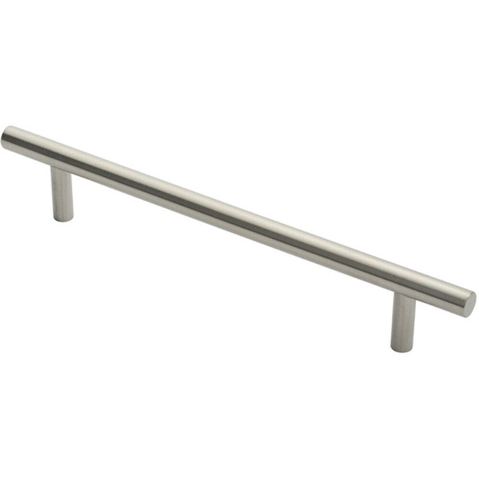 19mm Straight T Bar Pull Handle 300mm Fixing Centres Satin Stainless Steel Loops