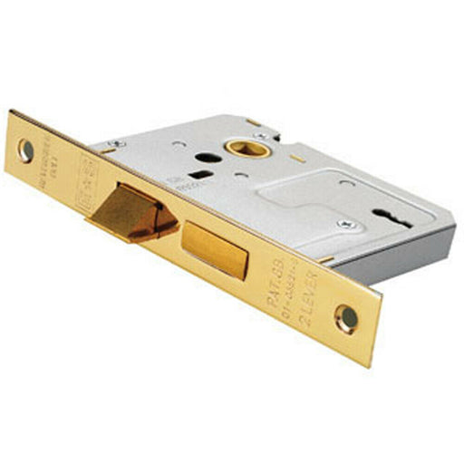 76mm 3 Lever Contract Sashlock Square Forend Electro Brassed Door Latch Loops