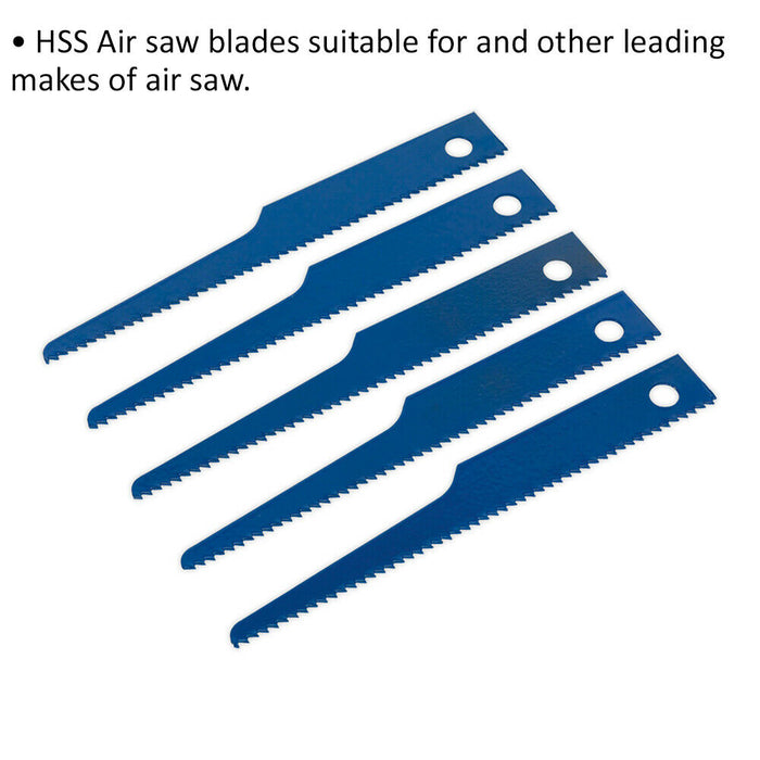 5 PACK - HSS Air Saw Blades - 14 TPI - Reciprocating Multi Material Cutters Loops