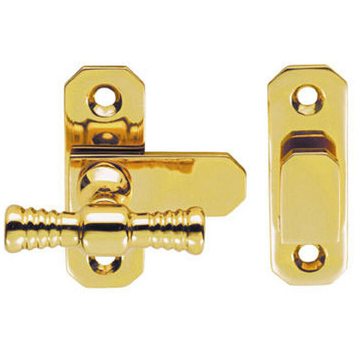 Window T Handle Fastener 57 x 19mm Polished Brass Cabinet Door Lock Loops