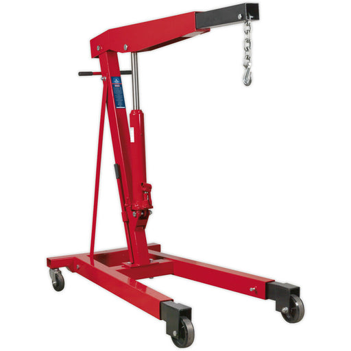 3 Tonne Fixed Frame Engine Crane with Extendable Legs - Heavy Duty Castors Loops