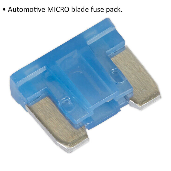 50 PACK 15A Automotive Micro Blade Fuse Pack - 2 Prong Vehicle Circuit Fuses Loops