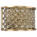 Crystal Cage Wall Light Brass & Glass Shade Modern Twin Bulb Lounge Lamp Fitting Loops