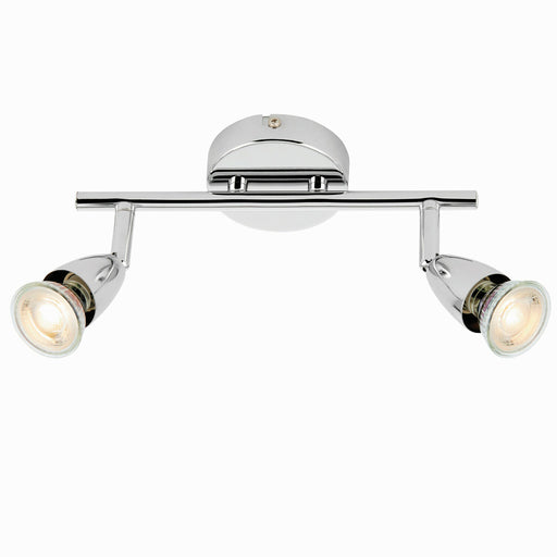 Adjustable Ceiling Spotlight Chrome Plate 2 Light Bar Downlight Modern Lamp Loops