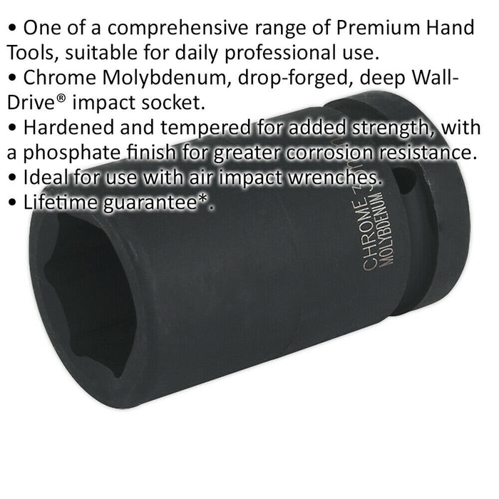 33mm Forged Deep Impact Socket - 1 Inch Sq Drive - Chromoly Wrench Socket Loops