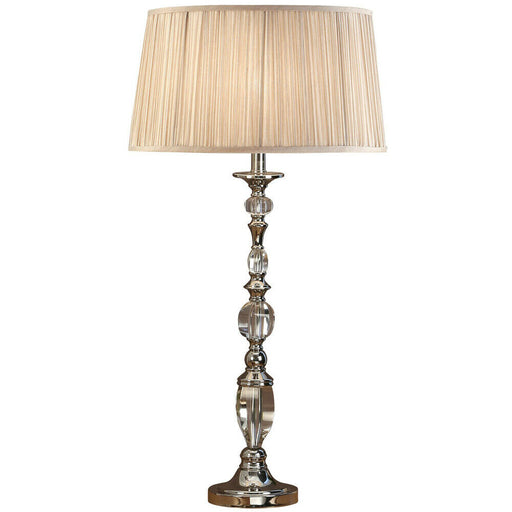 Diana Luxury Large Table Lamp Bright Nickel Beige Shade Traditional Bulb Holder Loops