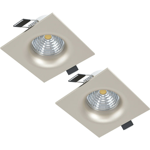2 PACK Ceiling Flush Square Downlight Satin Nickel Spotlight 6W In Built LED Loops