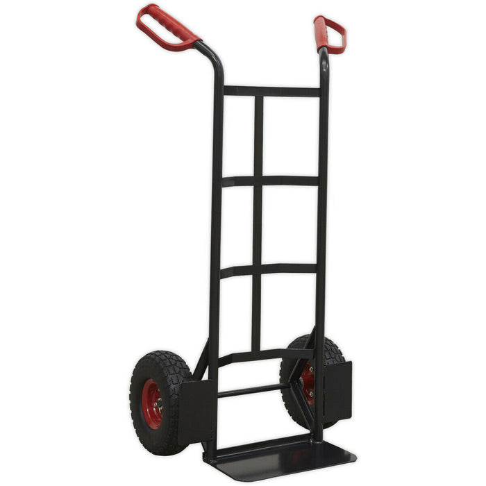 250kg Heavy Duty Sack Truck & 250mm SOLID PU Tyres - Deep Foot For Larger Boxes Loops