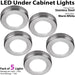 5x 2.6W LED Kitchen Cabinet Surface Spot Lights & Driver Kit Steel Warm White Loops