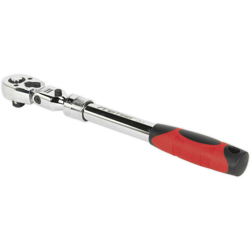 Extendable Flip Reverse Ratchet Wrench - 1/2 Inch Sq Drive - Locking Flexi-Head Loops