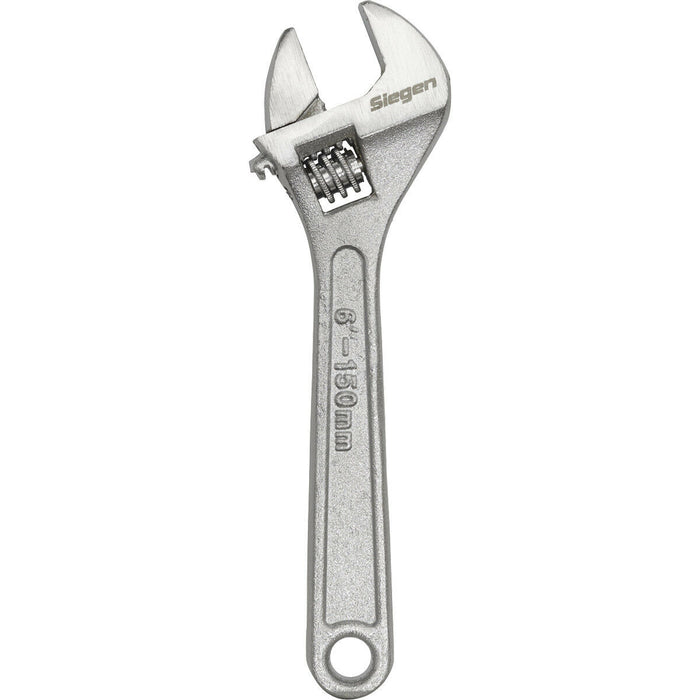 150mm Adjustable Wrench - Chrome Plated Steel - 19mm Offset Jaws - Spanner Loops