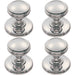 4x Ringed Tiered Cupboard Door Knob 38mm Diameter Polished Chrome Cabinet Handle Loops