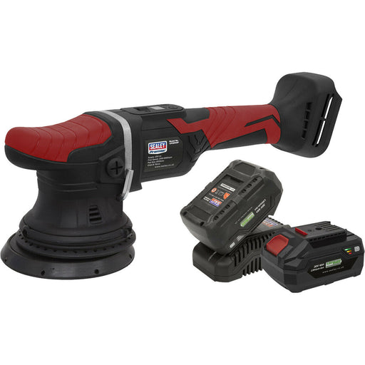 20V Cordless Orbital Polisher Kit - 125mm Pad - Includes 2 Batteries & Charger Loops