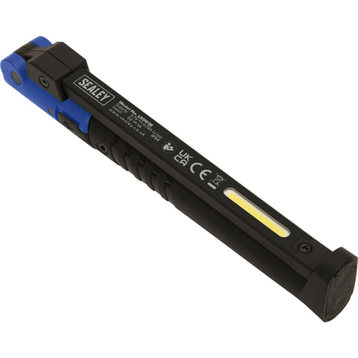 Slim Folding Pocket Light - 2 COB & 1 SMD LED - Rechargeable - Magnetic - Blue Loops